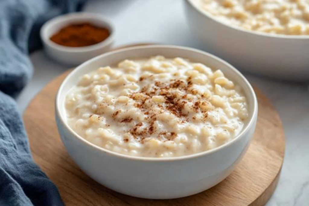 Is rice pudding made from raw or cooked rice