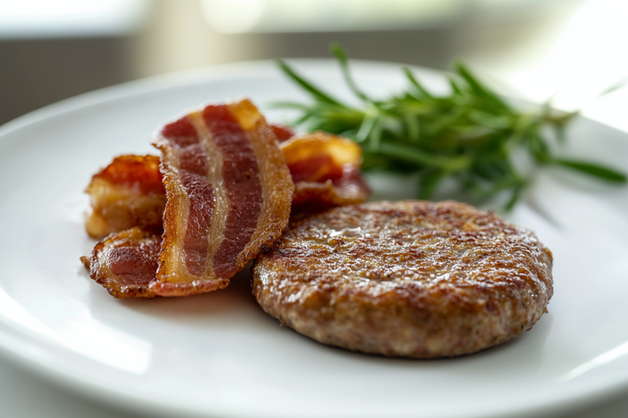 Are sausage patties healthier than bacon