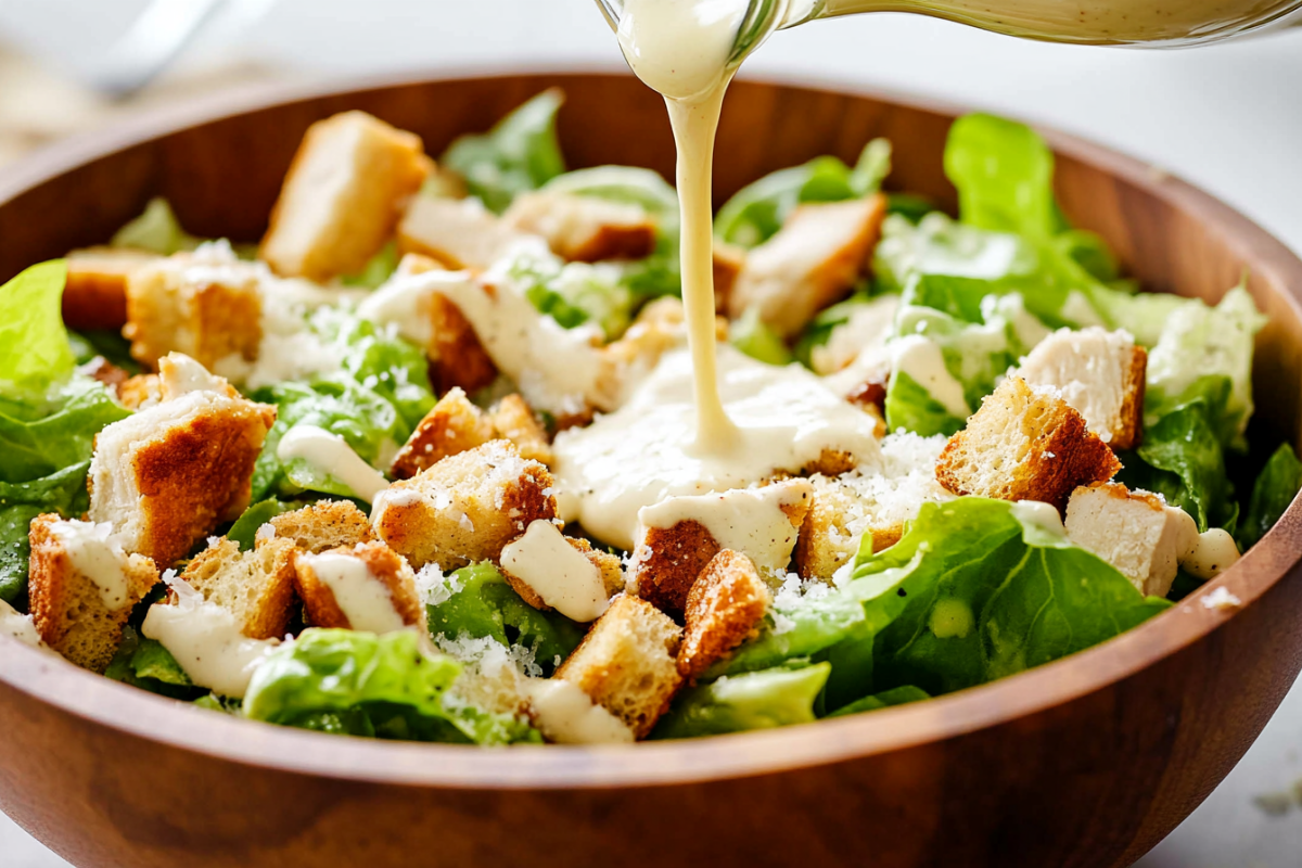 What is Caesar salad dressing made of