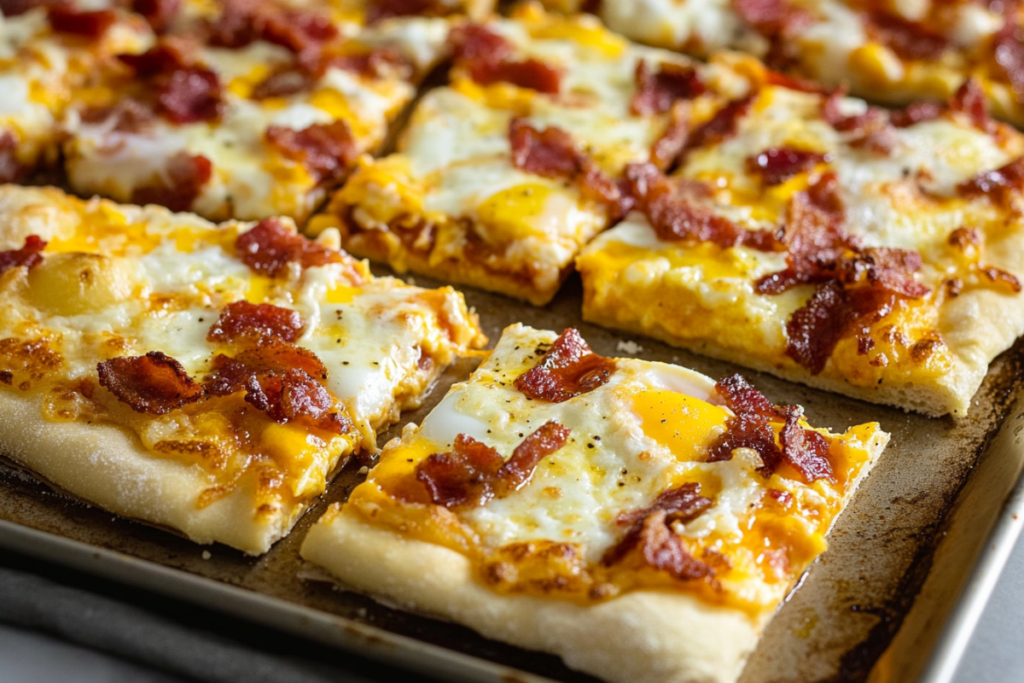 What is breakfast pizza made of