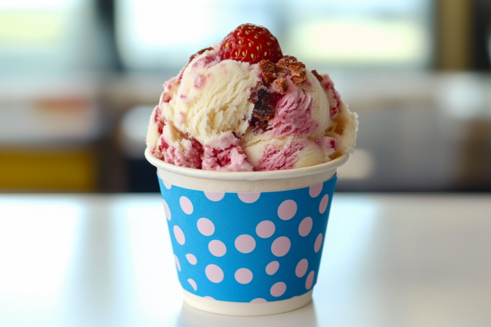 What is in Baskin Robbins strawberry cheesecake