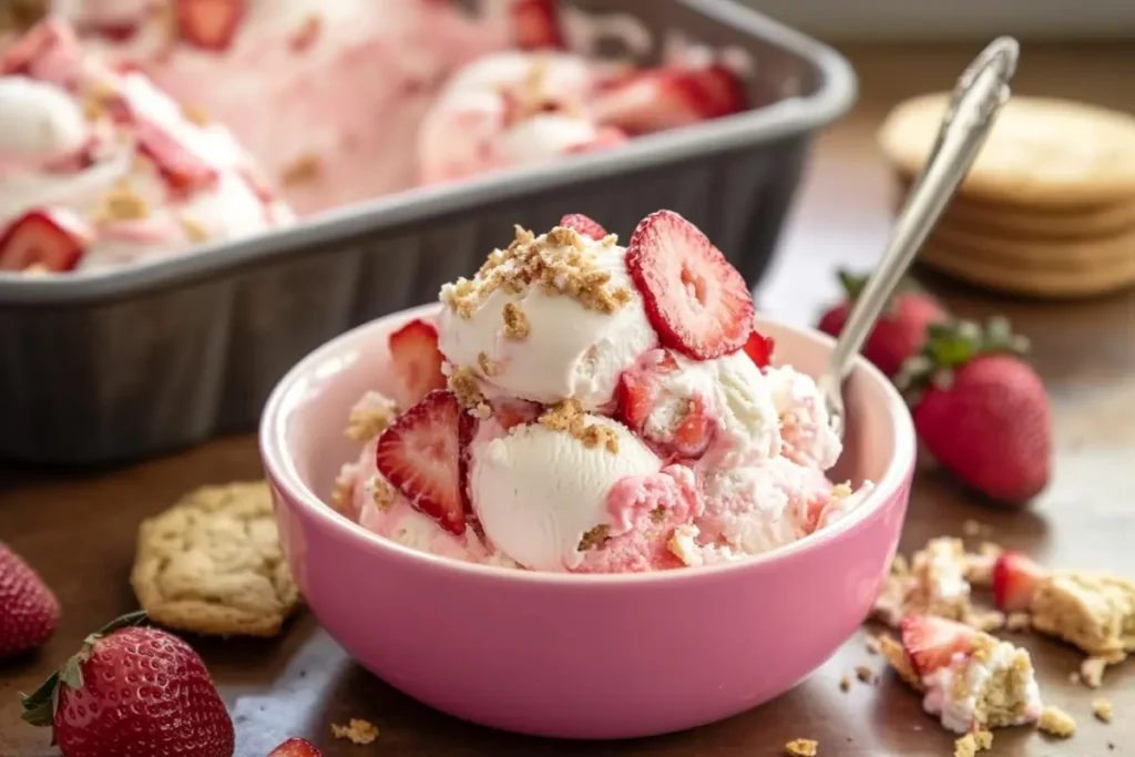 What is strawberry cheesecake ice cream made of