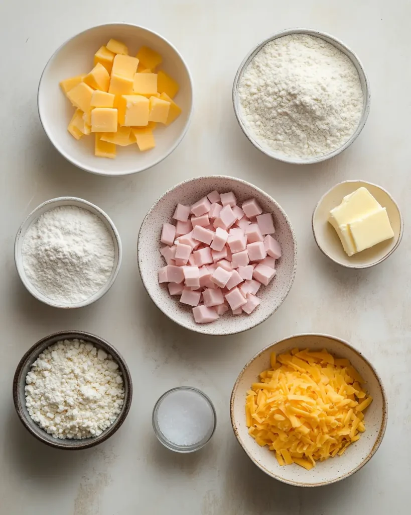 Ham and Cheese Butter Swim Biscuits ingredients