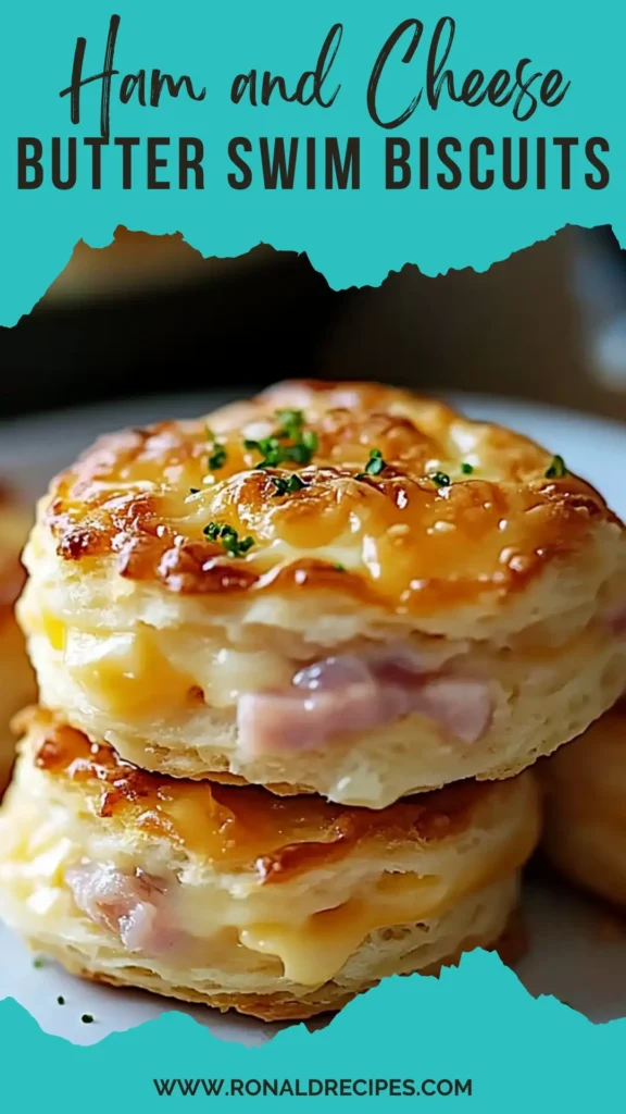 Ham and Cheese Butter Swim Biscuits pinterest pin