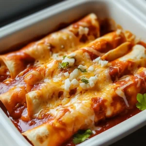 Cheese enchiladas with sauce and cheese