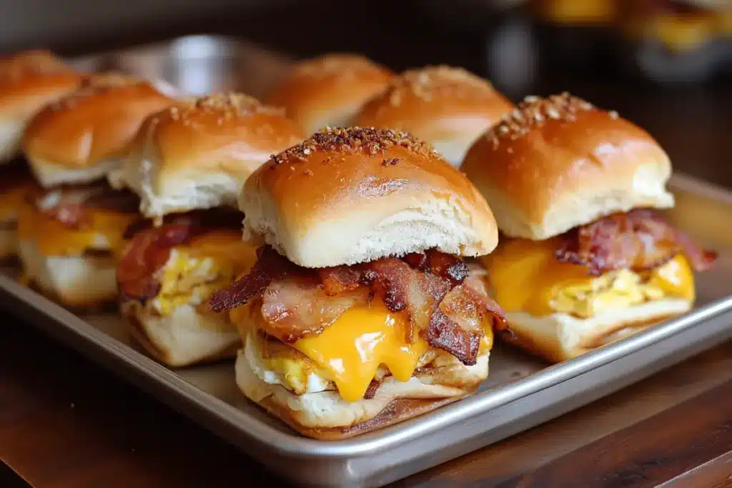 Crack Breakfast Sliders with golden tops