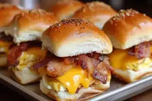 Crack Breakfast Sliders with golden tops