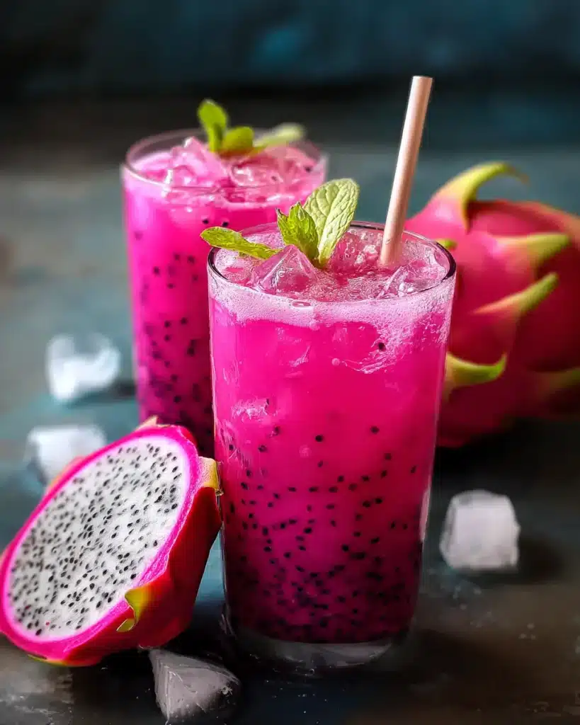 Dragon Fruit Agua Fresca with Mint