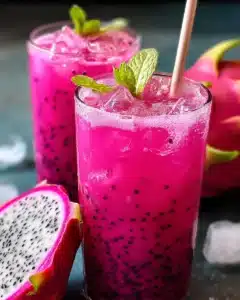 Dragon Fruit Agua Fresca with Mint
