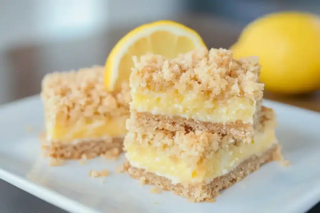 lemon crumb bars with oat topping