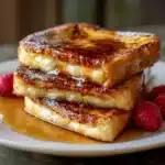 Overnight Crème Brûlée French Toast in a white baking dish