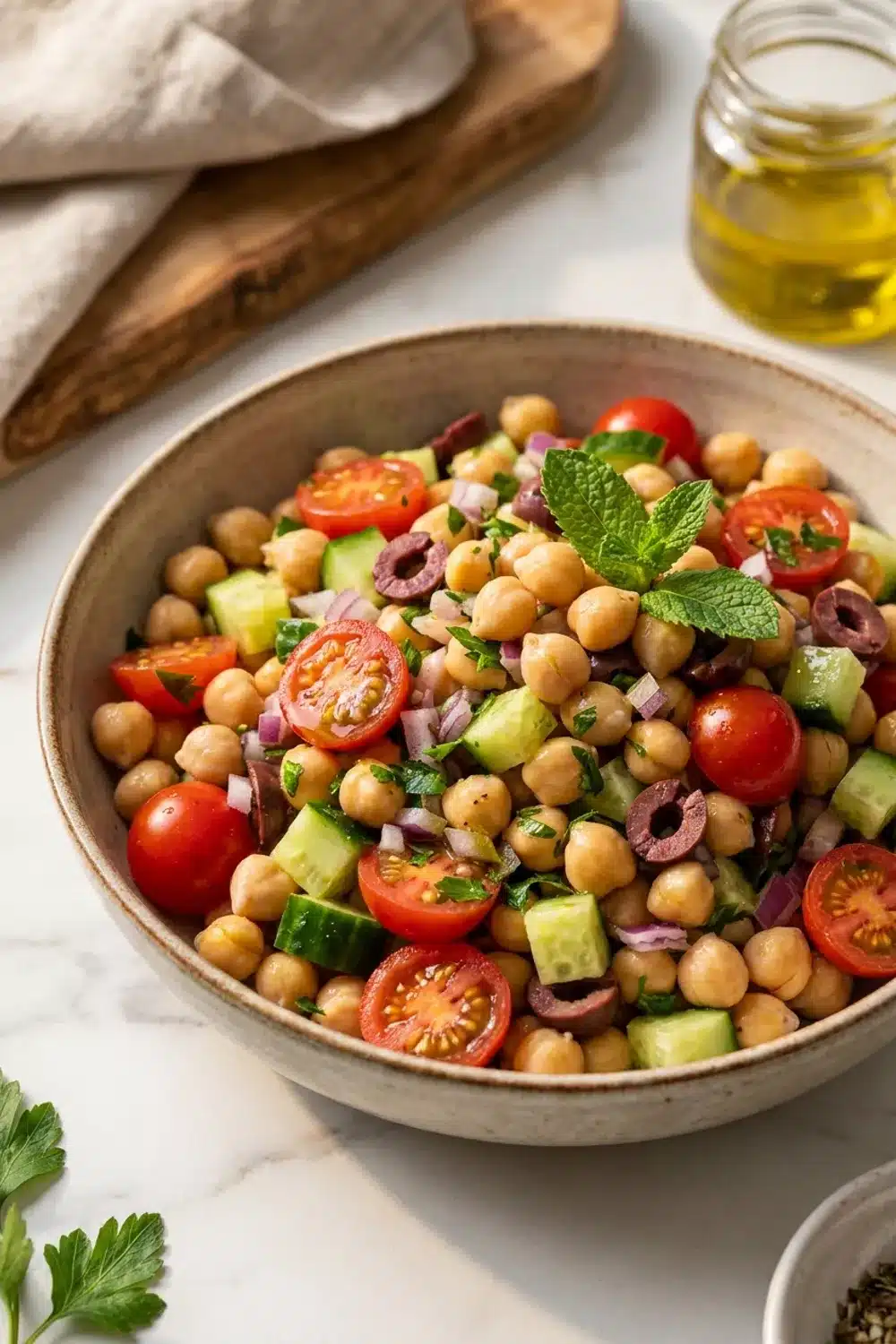 Mediterranean Chickpea Salad: A Nutritious Delight for Healthy Eaters