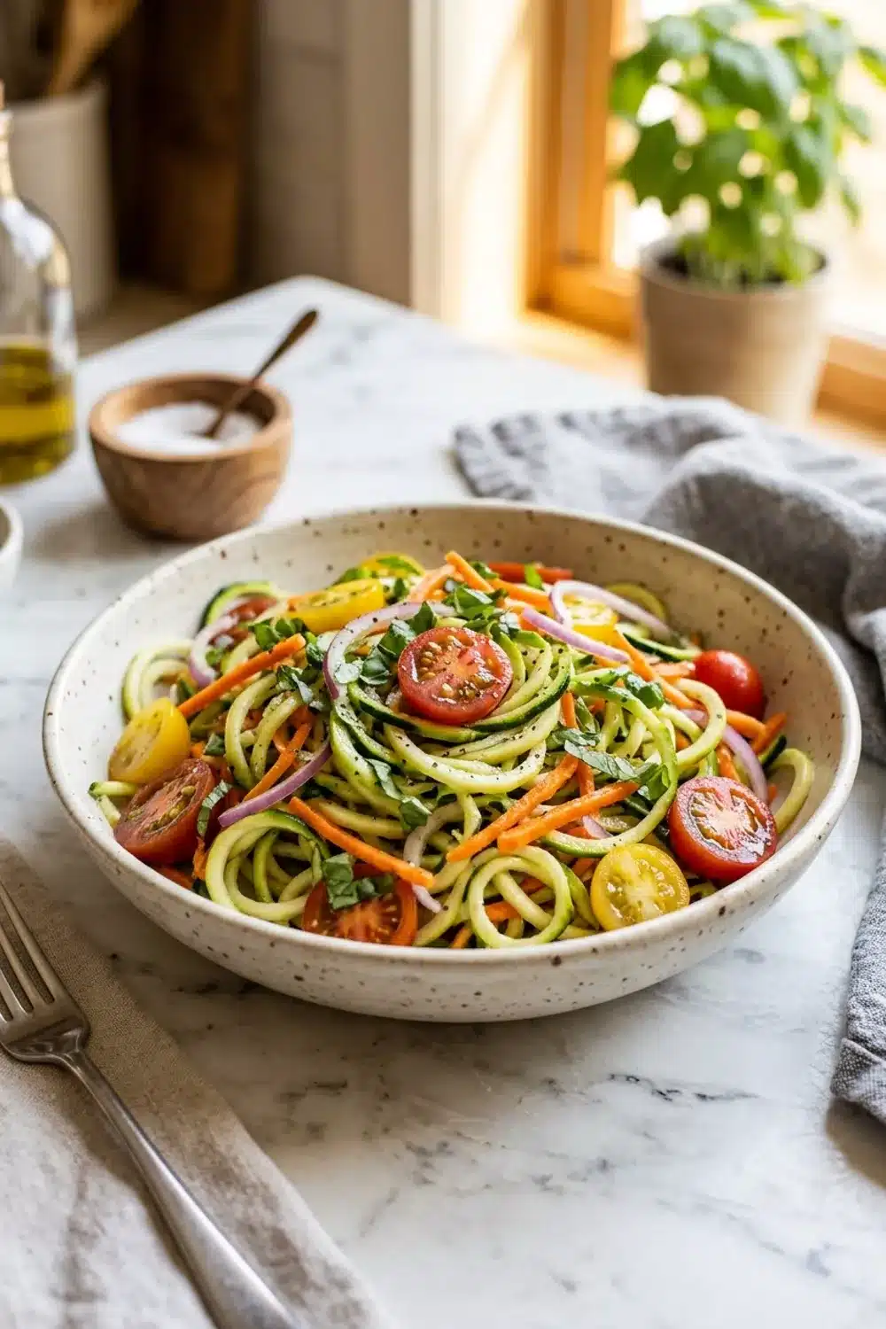 Fresh and Flavorful Zucchini Noodle Salad for Healthy Eaters