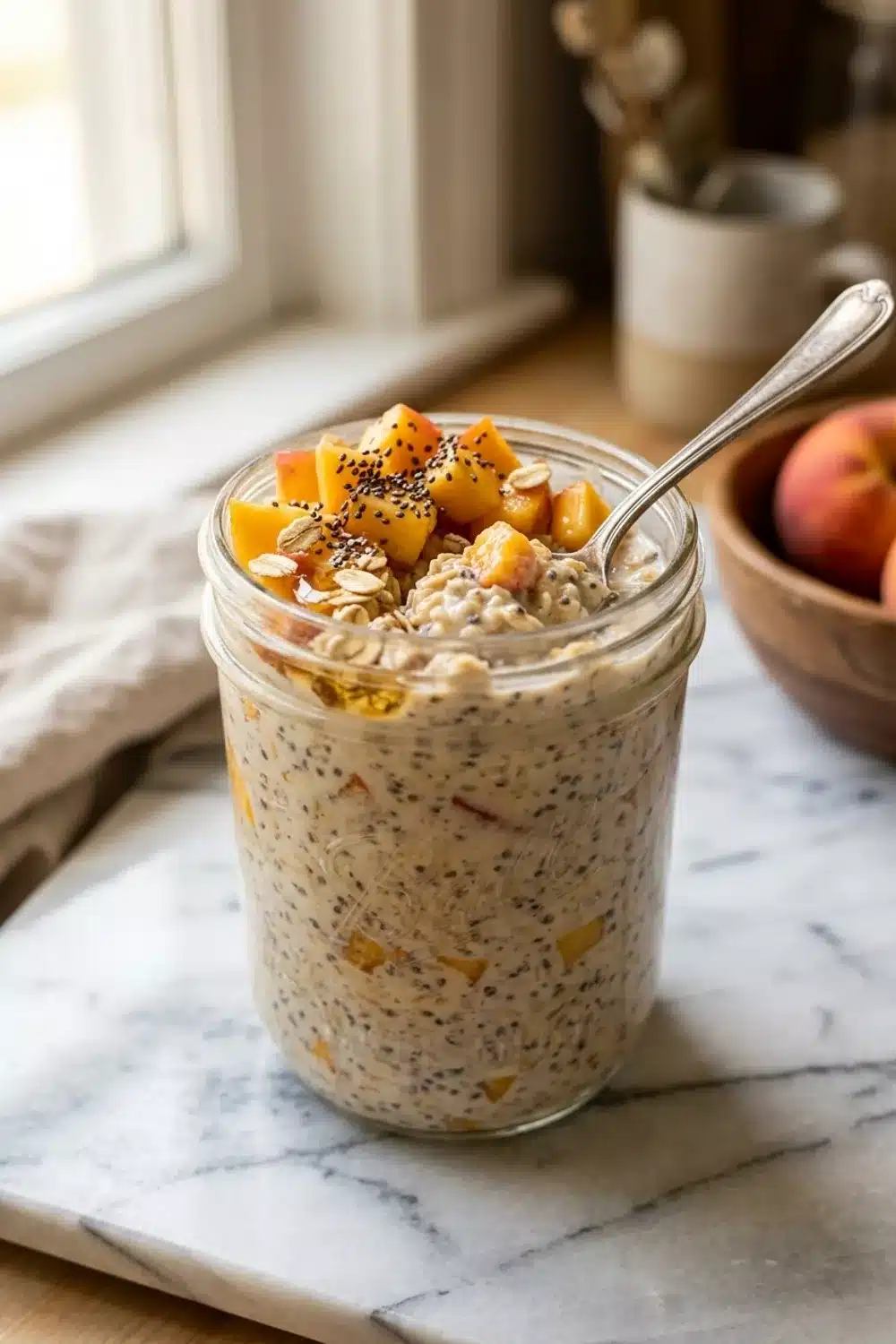 Peach Chia Overnight Oats: The Perfect Meal Prep Breakfast