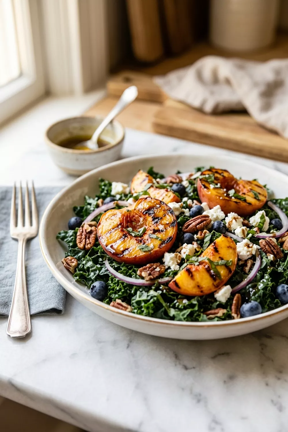 Grilled Peach Kale Salad: A Refreshing, Healthy Delight for Every Season