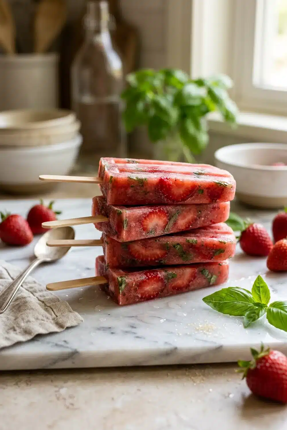 Strawberry Basil Popsicles: The Perfect Refreshing Dessert for Summer