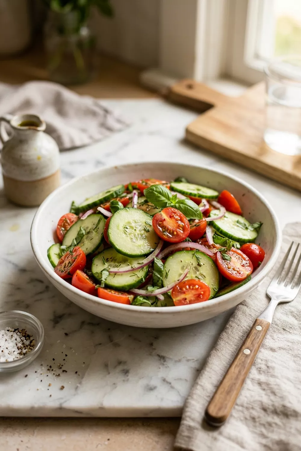 Refreshing Cucumber Tomato Herb Salad for Healthy Eaters