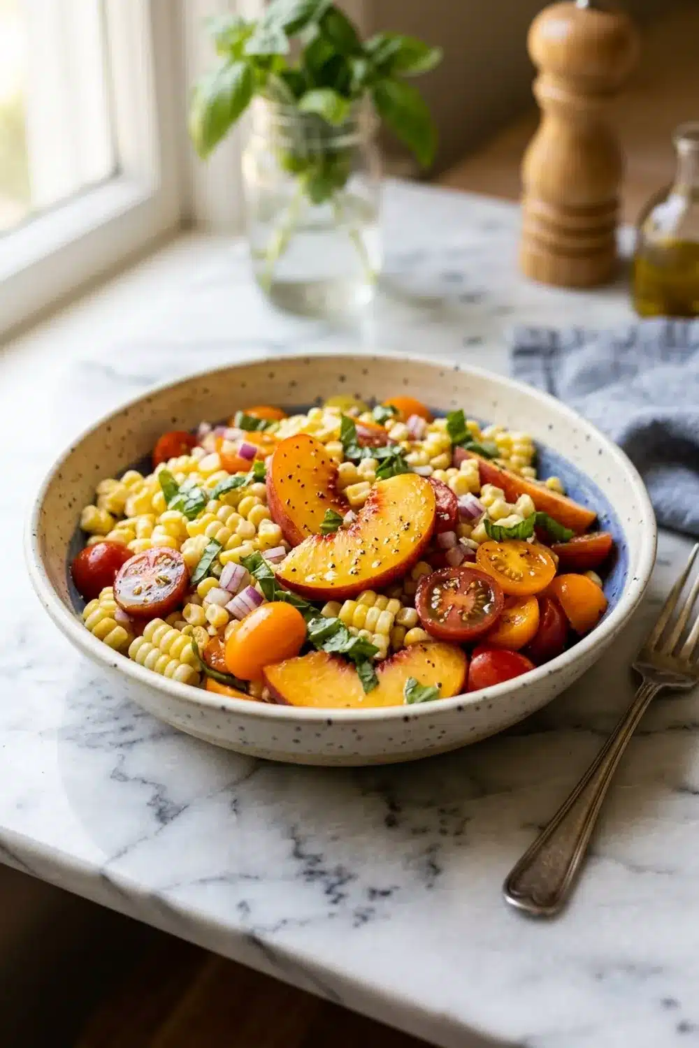 Refreshing Peach and Corn Salad for Healthy Eaters