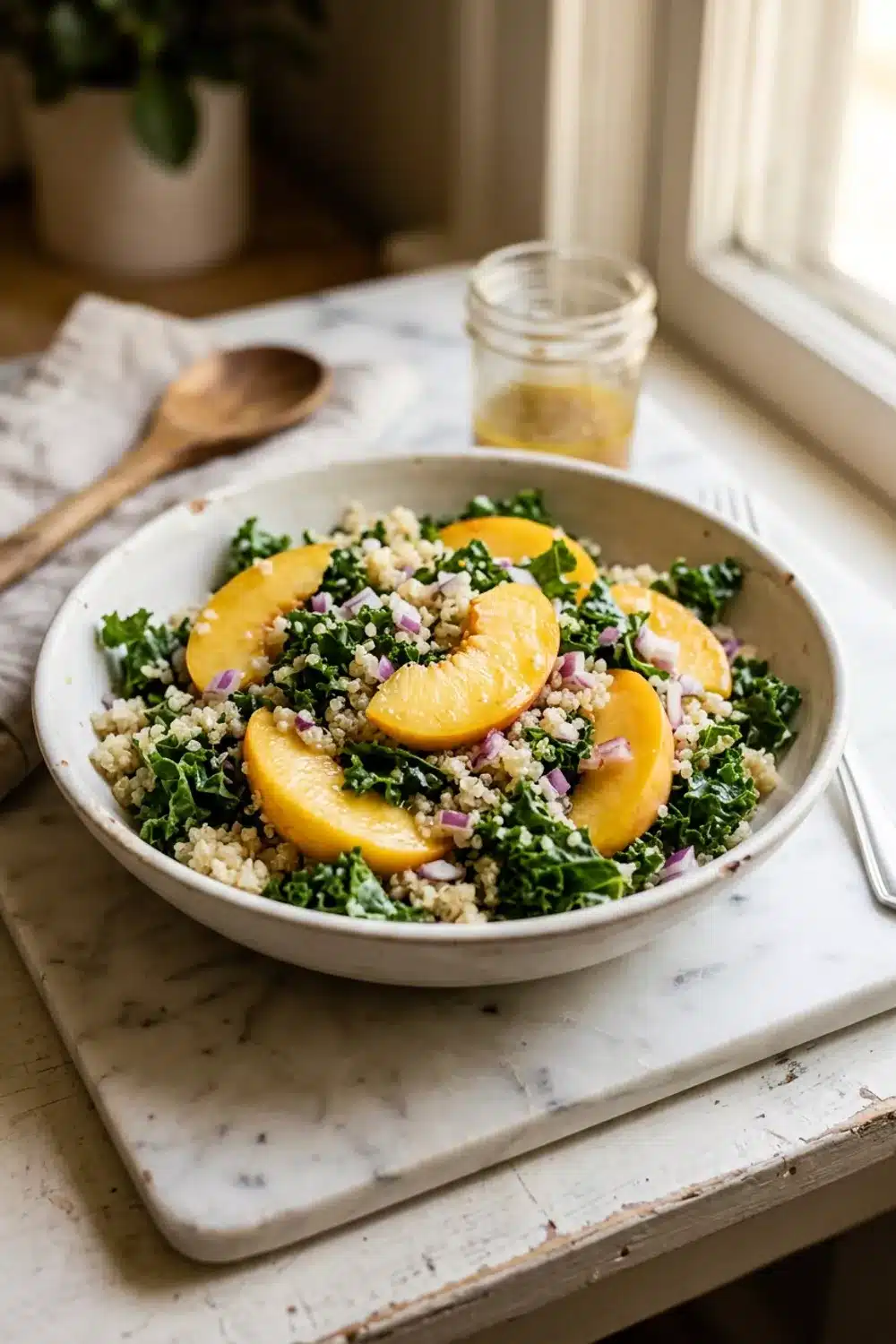 Peach Kale Quinoa Salad: A Refreshing and Nutritious Delight for Healthy Eaters