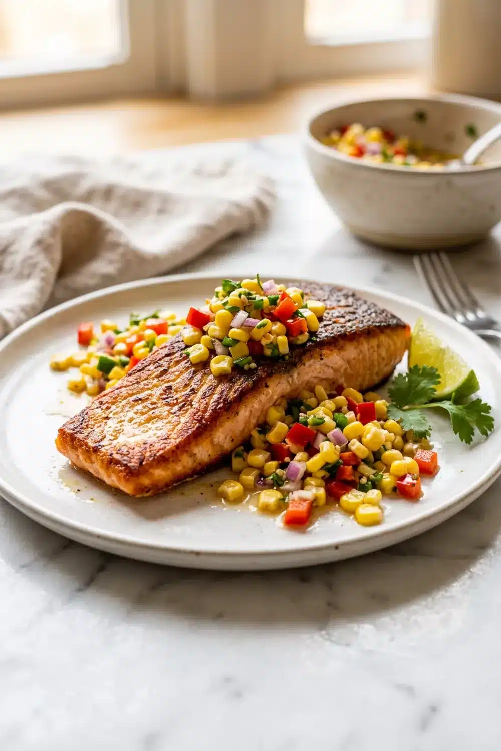 Salmon with Corn Salsa: A Fresh and Flavorful Delight for Home Cooks