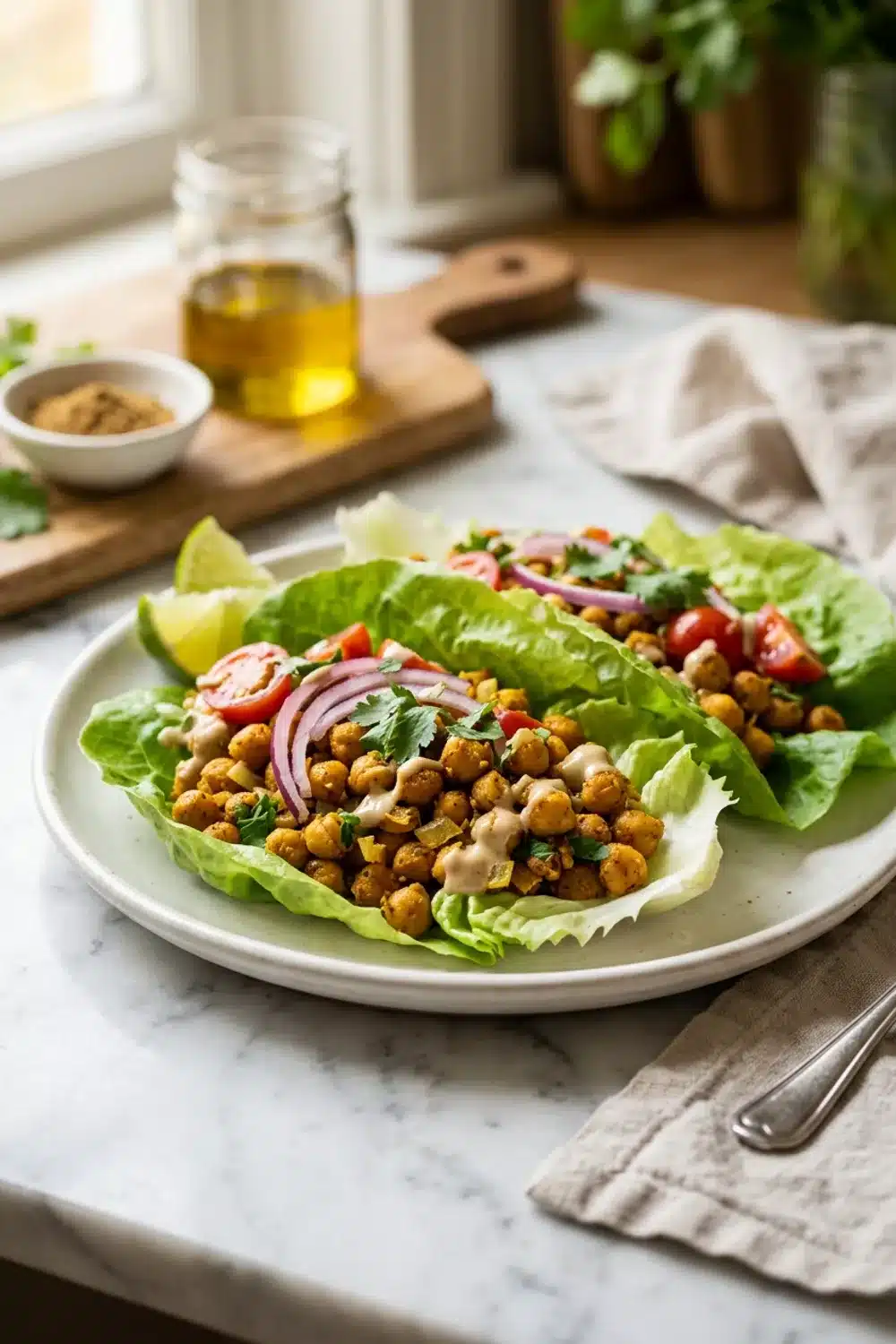 Spiced Chickpea Lettuce Wraps: A Healthy and Flavorful Delight